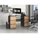 TOP E SHOP Biurko KUBA 130x51xH76 antracyt/artisan