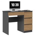 TOP E SHOP Biurko MIJAS PRAWE 98x51xH76 antracyt/artisan