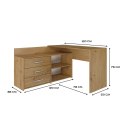 TOP E SHOP Biurko narożne + komoda DANY 120x50xH76 artisan