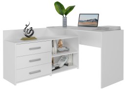 TOP E SHOP Biurko narożne + komoda DANY 120x50xH76 biały