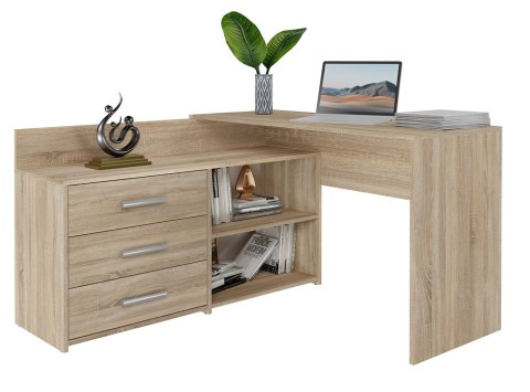 TOP E SHOP Biurko narożne + komoda DANY 120x50xH76 sonoma