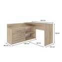 TOP E SHOP Biurko narożne + komoda DANY 120x50xH76 sonoma