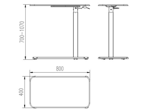 UNIQUE Biurko/Stolik z regulowaną wys. LAPTOP DESK czarny UNIQUE Biurko/Stolik z regulowaną wys. LAPTOP DESK czarny