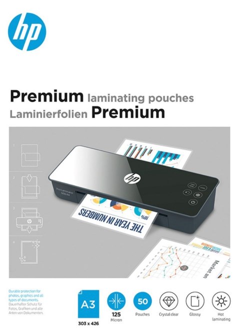 Hewlett-Packard HP Folia laminacyjna PREMIUM A3 125 mic, 50 szt. Hewlett-Packard HP Folia laminacyjna PREMIUM A3 125 mic, 50 szt.