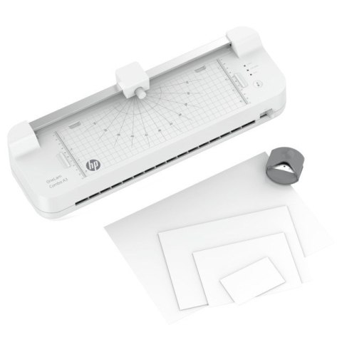 Hewlett-Packard HP Laminator ONELAM COMBO A3, na zimno/gorąco, zintegrowany trymer, zaokrąglacz rogów, prędkość 40cm/min + 15 folii: 3xA4, 4xA5, Hewlett-Packard HP Laminator ONELAM COMBO A3, na zimno/gorąco, zintegrowany trymer, zaokrąglacz rogów, prędkość 40cm/min + 15 folii: 3xA4, 4xA5,