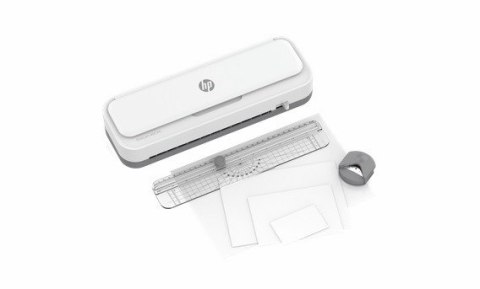 Hewlett-Packard HP ONELAM Laminator 400 A4, na zimno/ciepło, zintegrowany trymer, zaokrąglacz rogów, prędkość 40cm/min + 15 folii: 3xA4, 4xA5, 4 Hewlett-Packard HP ONELAM Laminator 400 A4, na zimno/ciepło, zintegrowany trymer, zaokrąglacz rogów, prędkość 40cm/min + 15 folii: 3xA4, 4xA5, 4