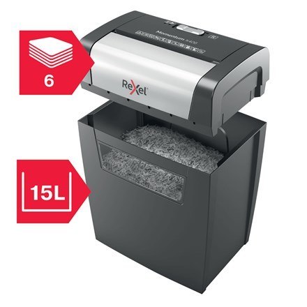 REXEL Rexel Niszczarka Momentum X406, 6 kartek, 15 l kosz REXEL Rexel Niszczarka Momentum X406, 6 kartek, 15 l kosz