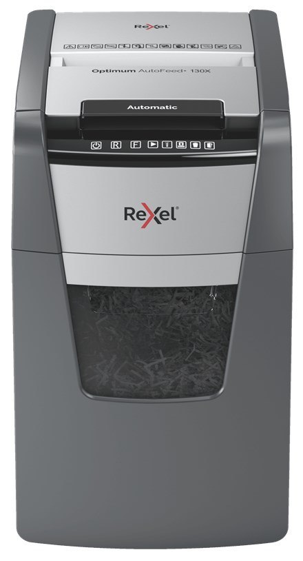 REXEL Rexel Niszczarka Optimum AutoFeed+ 130X, (P-4), 130 kartek, 44 l kosz REXEL Rexel Niszczarka Optimum AutoFeed+ 130X, (P-4), 130 kartek, 44 l kosz