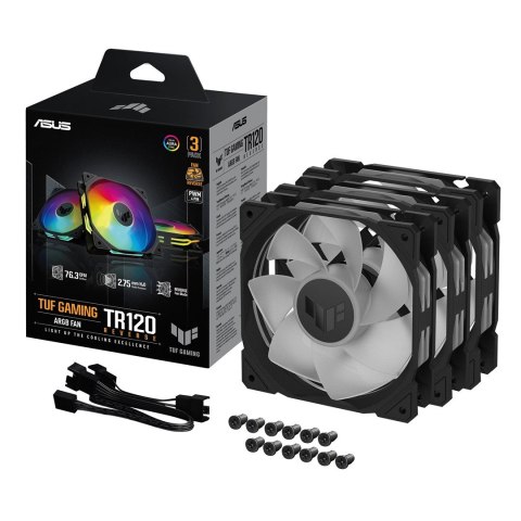 ASUS Wentylator ASUS TUF Gaming TR120 ARGB REVERSE BLACK 3IN1 ASUS Wentylator ASUS TUF Gaming TR120 ARGB REVERSE BLACK 3IN1