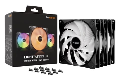 BE QUIET! WENTYLATOR BE QUIET! Light Wings LX 140mm PWM high-speed Triple Pack BE QUIET! WENTYLATOR BE QUIET! Light Wings LX 140mm PWM high-speed Triple Pack