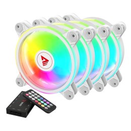 SAVIO SAVIO ZESTAW 4 WENTYLATORÓW ARGB 120 MM WRAZ Z KONTROLEREM ORAZ PILOTEM FAN-01 WHITE