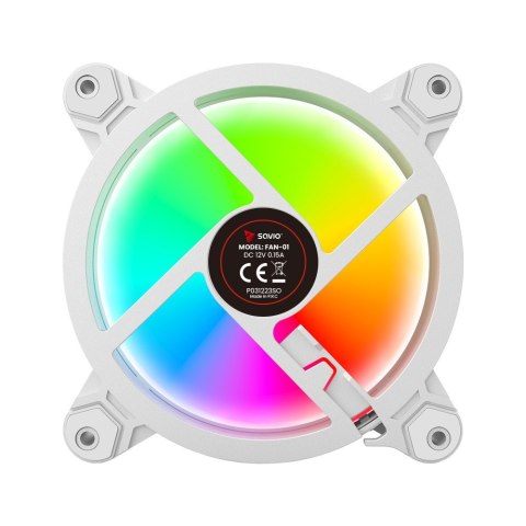 SAVIO SAVIO ZESTAW 4 WENTYLATORÓW ARGB 120 MM WRAZ Z KONTROLEREM ORAZ PILOTEM FAN-01 WHITE SAVIO SAVIO ZESTAW 4 WENTYLATORÓW ARGB 120 MM WRAZ Z KONTROLEREM ORAZ PILOTEM FAN-01 WHITE