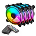 SAVIO SAVIO ZESTAW 4 WENTYLATORÓW ARGB 120 MM WRAZ Z KONTROLEREM ORAZ PILOTEM FAN-01
