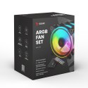 SAVIO SAVIO ZESTAW 4 WENTYLATORÓW ARGB 120 MM WRAZ Z KONTROLEREM ORAZ PILOTEM FAN-01