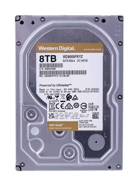 WD Dysk twardy HDD WD Gold 8TB 3,5" SATA WD8005FRYZ WD Dysk twardy HDD WD Gold 8TB 3,5" SATA WD8005FRYZ