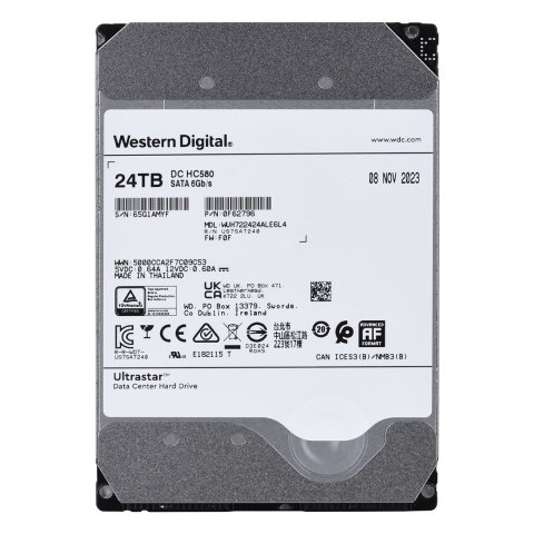 Western Digital Dysk serwerowy HDD Western Digital Ultrastar HC580 WUH722424ALE6L4 (24 TB; 3,5"; SATA) Western Digital Dysk serwerowy HDD Western Digital Ultrastar HC580 WUH722424ALE6L4 (24 TB; 3,5"; SATA)