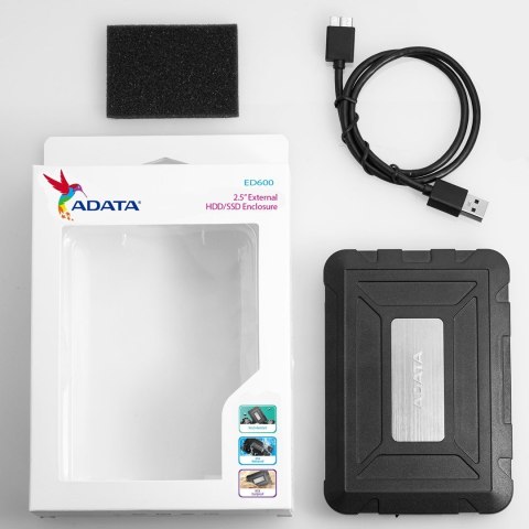ADATA Kieszeń ADATA ED600 AED600-U31-CBK (2.5"; USB 3.1; Tworzywo sztuczne; kolor czarny) ADATA Kieszeń ADATA ED600 AED600-U31-CBK (2.5"; USB 3.1; Tworzywo sztuczne; kolor czarny)