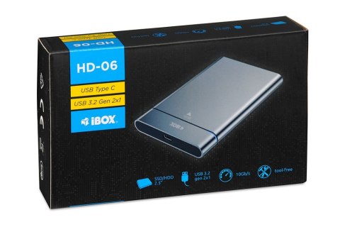 IBOX OBUDOWA I-BOX HD-06 ZEW. 2,5" USB 3.2 GEN.2 10GB/S IBOX OBUDOWA I-BOX HD-06 ZEW. 2,5" USB 3.2 GEN.2 10GB/S