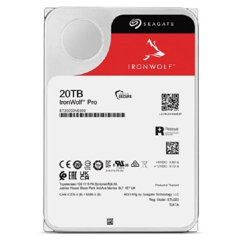 Seagate Dysk HDD Seagate IronWolf Pro (20 TB; 256MB; 3.5"; SATA) Seagate Dysk HDD Seagate IronWolf Pro (20 TB; 256MB; 3.5"; SATA)