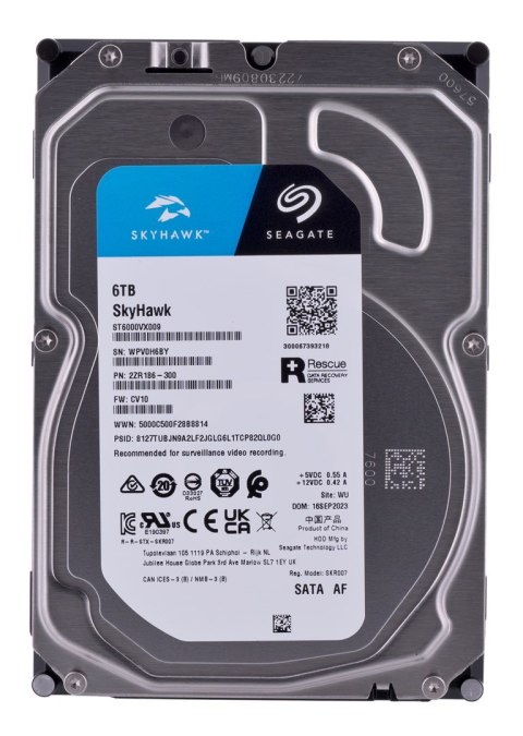 Seagate Dysk twardy HDD Seagate SkyHawk 6TB 3,5" SATA ST6000VX009 Seagate Dysk twardy HDD Seagate SkyHawk 6TB 3,5" SATA ST6000VX009