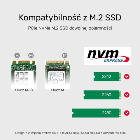 UNITEK UNITEK OBUDOWA NA DYSK/KLONOWANIE 2XM.2, PCIE/NVME UNITEK UNITEK OBUDOWA NA DYSK/KLONOWANIE 2XM.2, PCIE/NVME