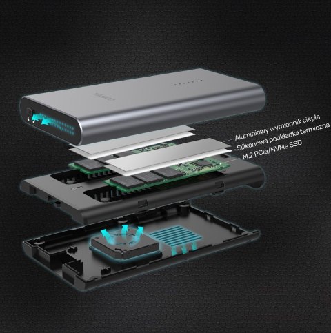 UNITEK UNITEK OBUDOWA NA DYSK/KLONOWANIE 2XM.2, PCIE/NVME UNITEK UNITEK OBUDOWA NA DYSK/KLONOWANIE 2XM.2, PCIE/NVME