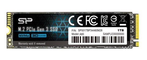 Silicon Power Dysk SSD Silicon Power A60 1TB M.2 PCIe NVMe Gen3x4 TLC 2200/1600 MB/s (SP001TBP34A60M28) Silicon Power Dysk SSD Silicon Power A60 1TB M.2 PCIe NVMe Gen3x4 TLC 2200/1600 MB/s (SP001TBP34A60M28)