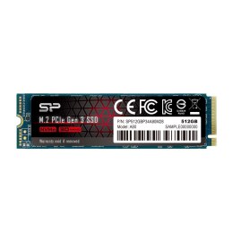 Silicon Power Dysk SSD Silicon Power A80 512GB M.2 PCIe NVMe Gen3x4 TLC 3400/2300 MB/s (SP512GBP34A80M28)
