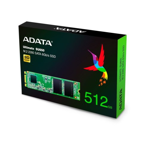 ADATA Dysk SSD ADATA Ultimate SU650 512GB M.2 SATA 2280 ADATA Dysk SSD ADATA Ultimate SU650 512GB M.2 SATA 2280