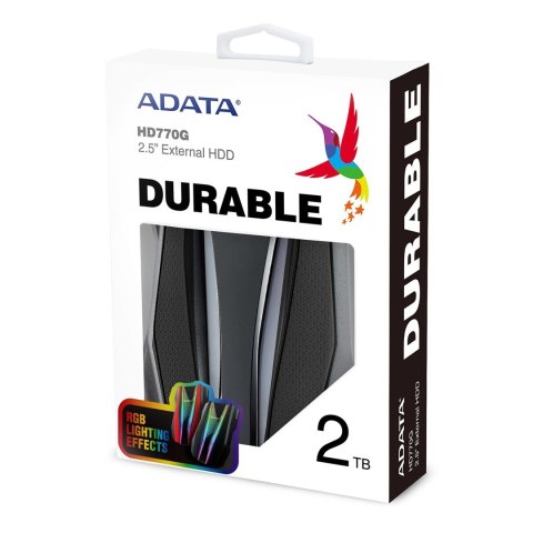 ADATA Dysk zewnętrzny HDD ADATA HD770G (2TB; 2.5"; USB 3.2; czarny) ADATA Dysk zewnętrzny HDD ADATA HD770G (2TB; 2.5"; USB 3.2; czarny)