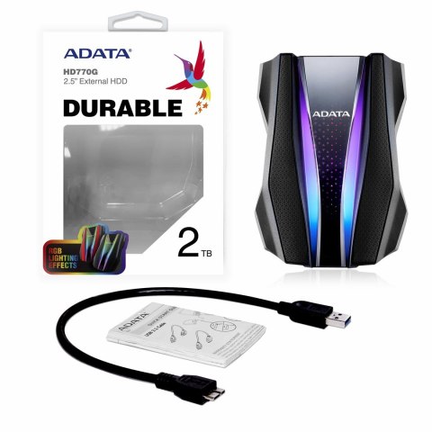 ADATA Dysk zewnętrzny HDD ADATA HD770G (2TB; 2.5"; USB 3.2; czarny) ADATA Dysk zewnętrzny HDD ADATA HD770G (2TB; 2.5"; USB 3.2; czarny)