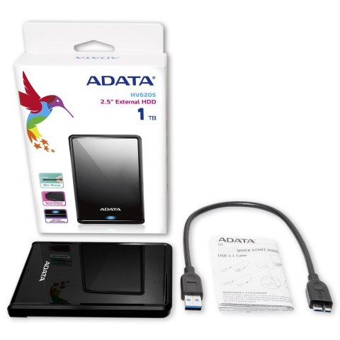 ADATA Dysk zewnętrzny HDD ADATA HV620S (1TB; 2.5"; USB 3.2; czarny) ADATA Dysk zewnętrzny HDD ADATA HV620S (1TB; 2.5"; USB 3.2; czarny)