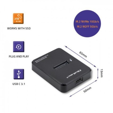 Qoltec QOLTEC STACJA DOKUJĄCA DYSKÓW SSD M.2 SATA/PCIE | NGFF/NVME | USB 3.1 Qoltec QOLTEC STACJA DOKUJĄCA DYSKÓW SSD M.2 SATA/PCIE | NGFF/NVME | USB 3.1