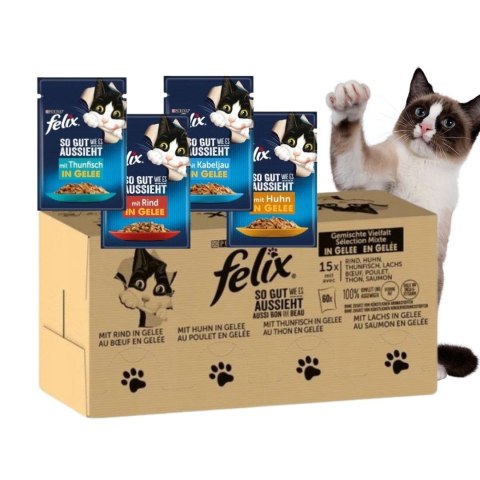 PURINA NESTLE PURINA Felix MIX Smaków - mokra karma dla kota - 120x85 g PURINA NESTLE PURINA Felix MIX Smaków - mokra karma dla kota - 120x85 g