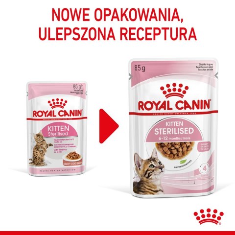 Royal Canin ROYAL CANIN FHN Kitten Sterilised w sosie - mokra karma dla kociąt - 12x85 g Royal Canin ROYAL CANIN FHN Kitten Sterilised w sosie - mokra karma dla kociąt - 12x85 g