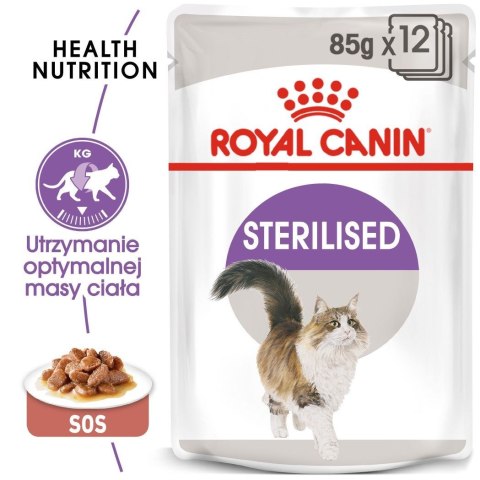 ROYAL CANIN FHN Sterilised w sosie - mokra karma dla kota dorosłego - 12x85g ROYAL CANIN FHN Sterilised w sosie - mokra karma dla kota dorosłego - 12x85g