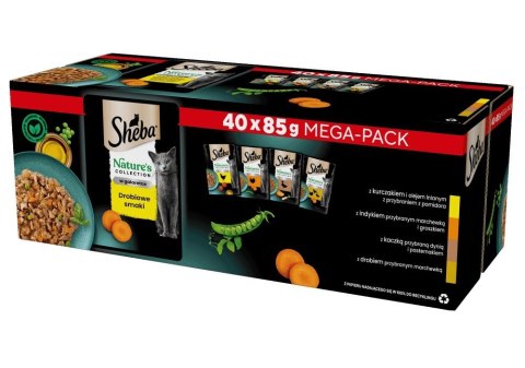 Sheba SHEBA Nature's Collection drobiowe smaki w galarecie- Drób - Adult- Mokra karma dla kota- 40x85 Sheba SHEBA Nature's Collection drobiowe smaki w galarecie- Drób - Adult- Mokra karma dla kota- 40x85
