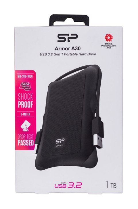 Silicon Power Dysk zewnętrzny HDD Silicon Power Armor A30 (1TB; 2.5"; USB 3.2; 5400 obr/min; Black; SP010TBPHDA30S3A) Silicon Power Dysk zewnętrzny HDD Silicon Power Armor A30 (1TB; 2.5"; USB 3.2; 5400 obr/min; Black; SP010TBPHDA30S3A)