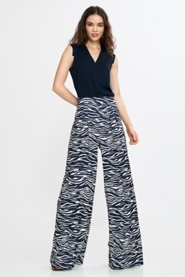 Spodnie palazzo SD115 Wzór Zebra/Navy - Nife