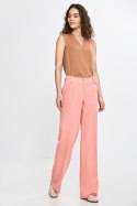 Spodnie wide leg z kantem SD112 Łosoś - Nife
