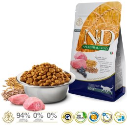 Farmina FARMINA N&D Ancestral Grain Lamb & Blueberry Adult - sucha karma dla kota - 5kg