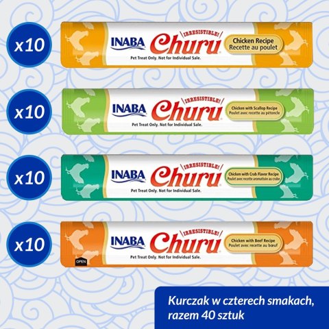 INABA INABA CAT CHURU VARIETIES kurczak - przysmak dla kota 40x14 g INABA INABA CAT CHURU VARIETIES kurczak - przysmak dla kota 40x14 g