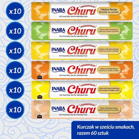 INABA INABA CAT CHURU VARIETIES - kurczak - przysmak dla kota 60 x 14 g INABA INABA CAT CHURU VARIETIES - kurczak - przysmak dla kota 60 x 14 g