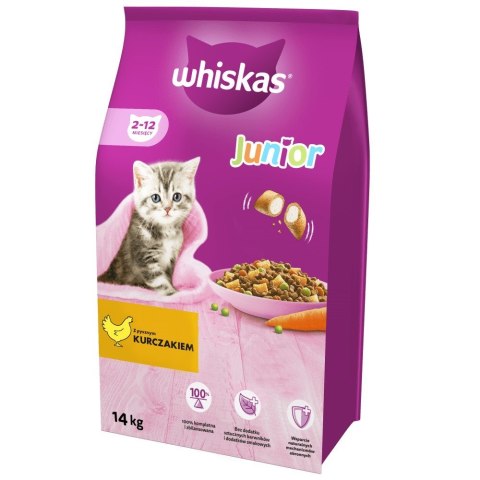 Whiskas WHISKAS Junior z kurczakiem - sucha karma dla kota - 14 kg Whiskas WHISKAS Junior z kurczakiem - sucha karma dla kota - 14 kg