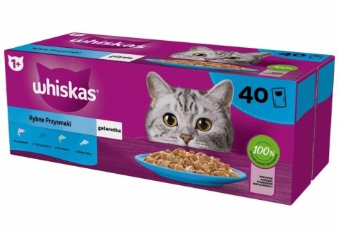 Whiskas WHISKAS Rybne przysmaki w galaretce - mokra karma dla kota - 40x85 g Whiskas WHISKAS Rybne przysmaki w galaretce - mokra karma dla kota - 40x85 g