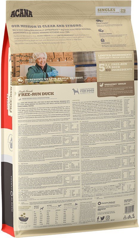 ACANA ACANA SINGLES Free-Run Duck - sucha karma dla psa - 11,4 kg ACANA ACANA SINGLES Free-Run Duck - sucha karma dla psa - 11,4 kg
