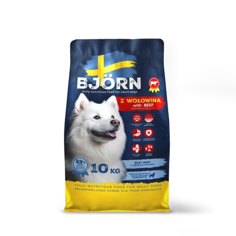 BJORN BJORN z wołowiną 33% mięsa karma dla psa 10kg BJORN BJORN z wołowiną 33% mięsa karma dla psa 10kg