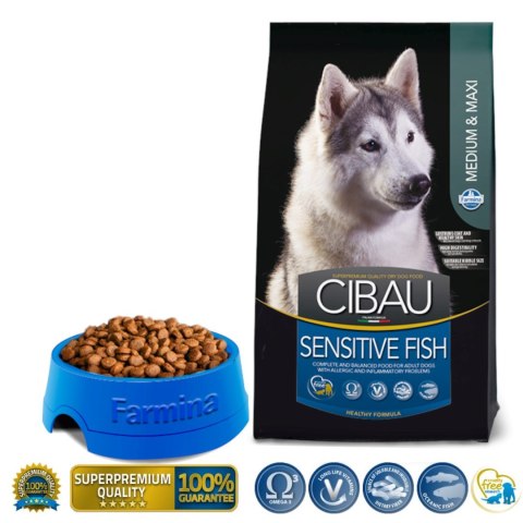 Farmina FARMINA Cibau Sensitive Fish Medium & Maxi - sucha karma dla psa - 12 kg Farmina FARMINA Cibau Sensitive Fish Medium & Maxi - sucha karma dla psa - 12 kg
