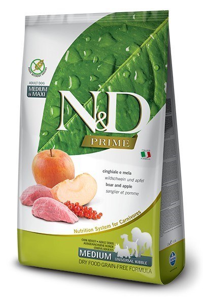 Farmina FARMINA N&D Prime Wild Boar & Apple Adult Medium & Maxi - sucha karma dla psa - 12kg Farmina FARMINA N&D Prime Wild Boar & Apple Adult Medium & Maxi - sucha karma dla psa - 12kg