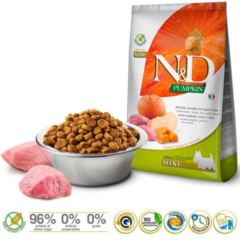 Farmina FARMINA N&D Pumpkin Boar & Apple Adult Mini - sucha karma dla psa - 7 kg Farmina FARMINA N&D Pumpkin Boar & Apple Adult Mini - sucha karma dla psa - 7 kg